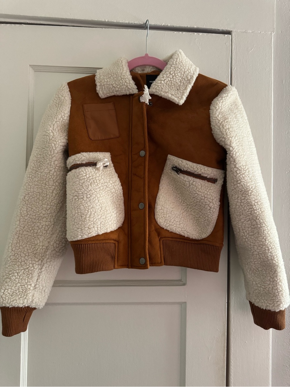 Brown and Cream Sherpa Jacket